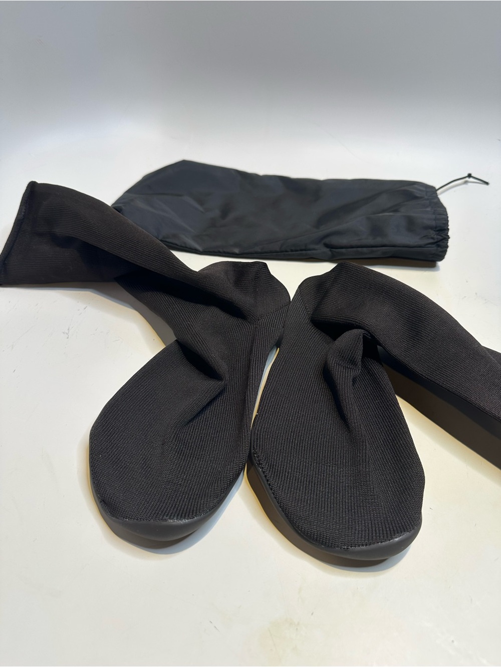 Yeezy Black Men's Stretch Sock Slippers with Pouch